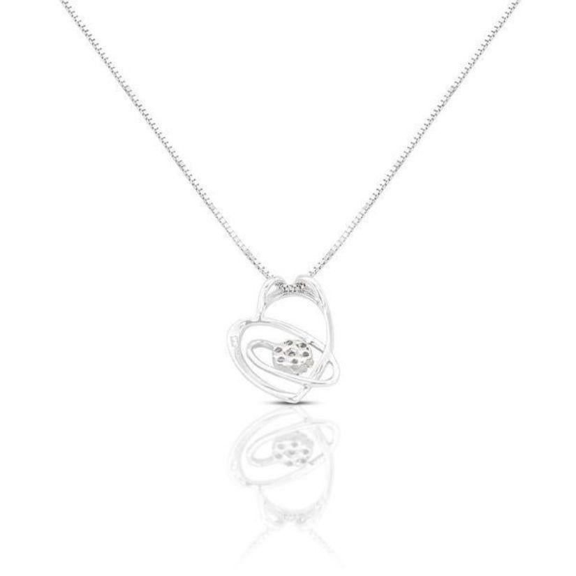 Halskette aus glänzendem 7-Stein-Diamant in glänzendem 18K Weißgold gefasst im Angebot 1
