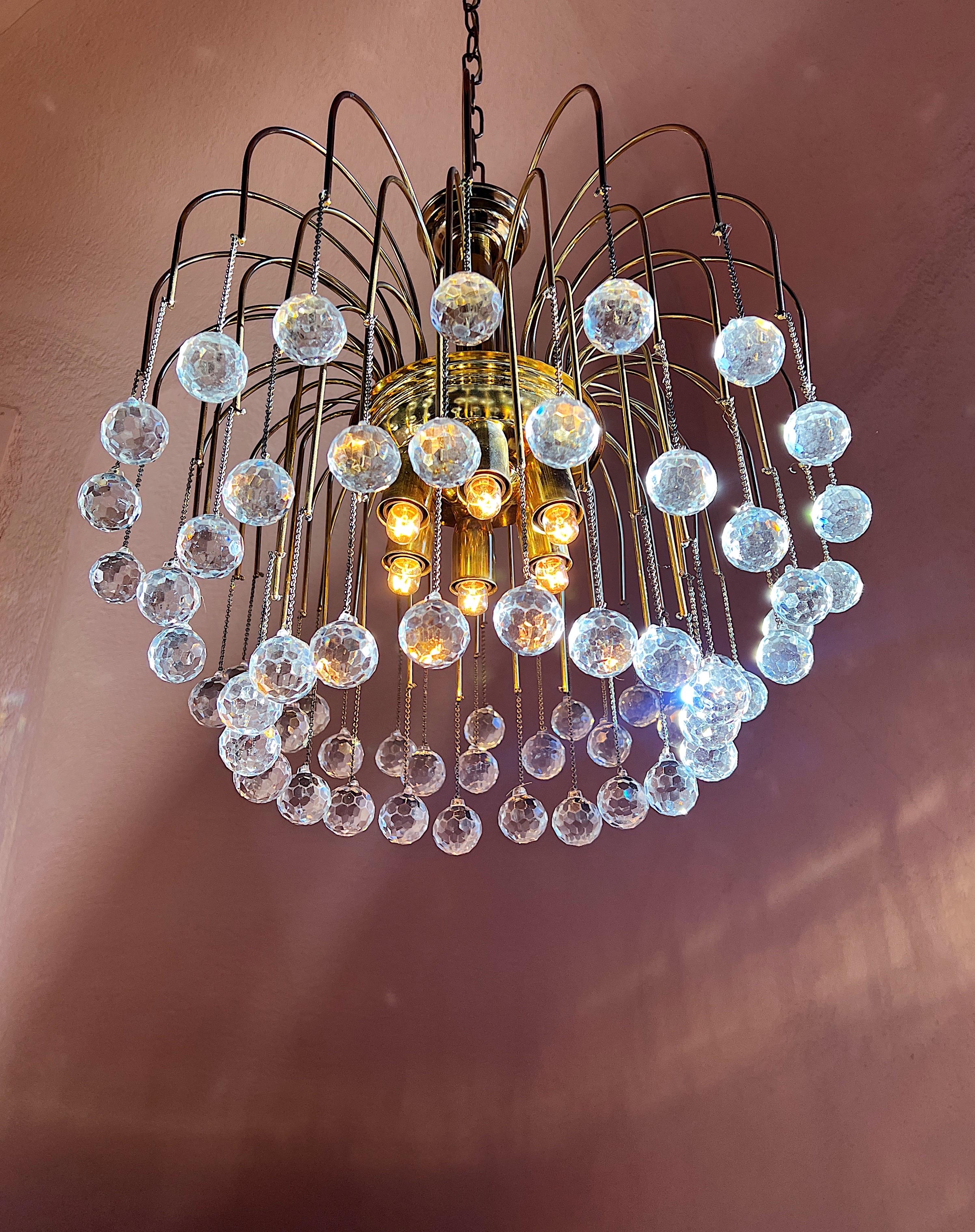 20th Century Dazzling 70s Italian Disco Ball Chandelier