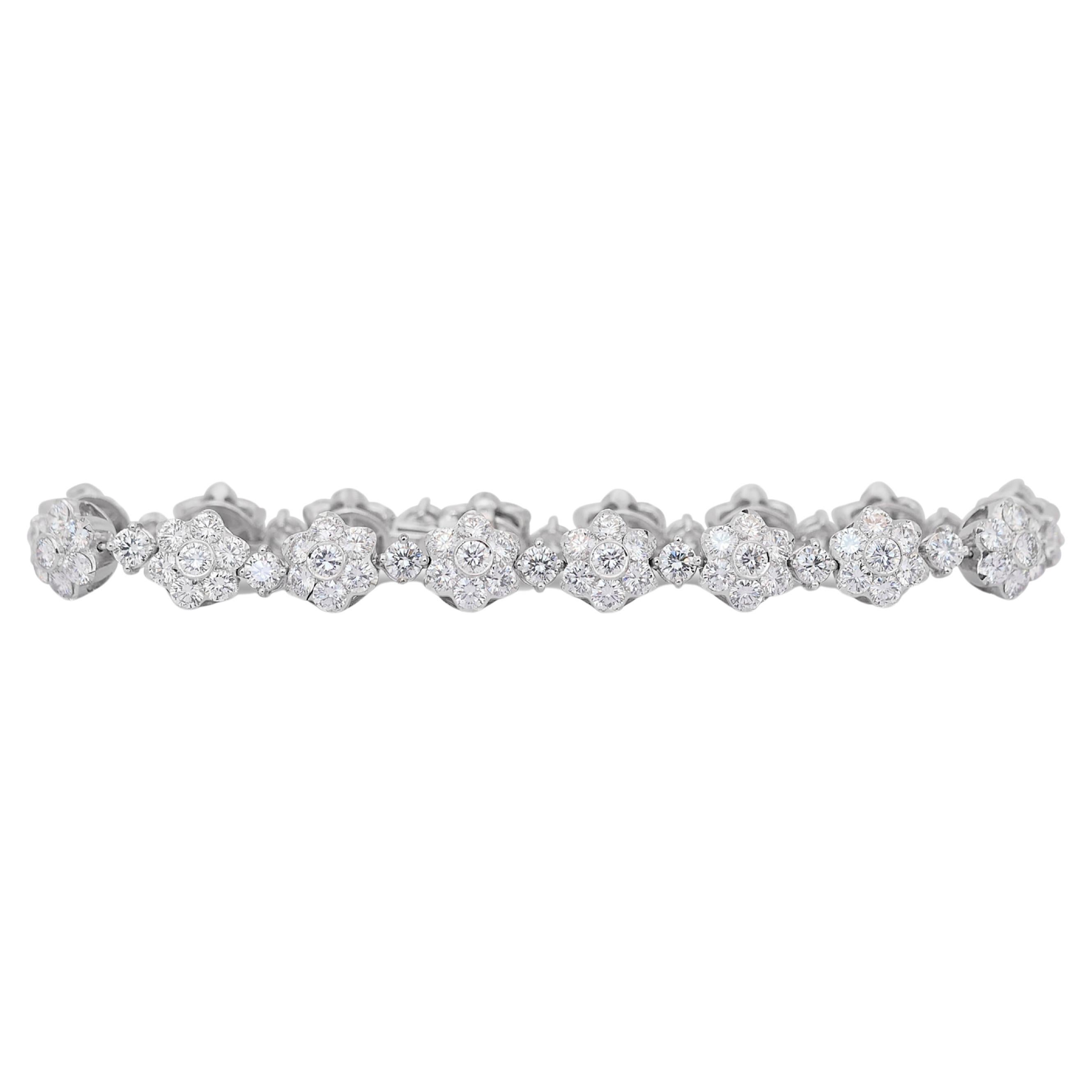 Dazzling 7.25ct Diamonds Bracelet in 18k White Gold - IGI Certified