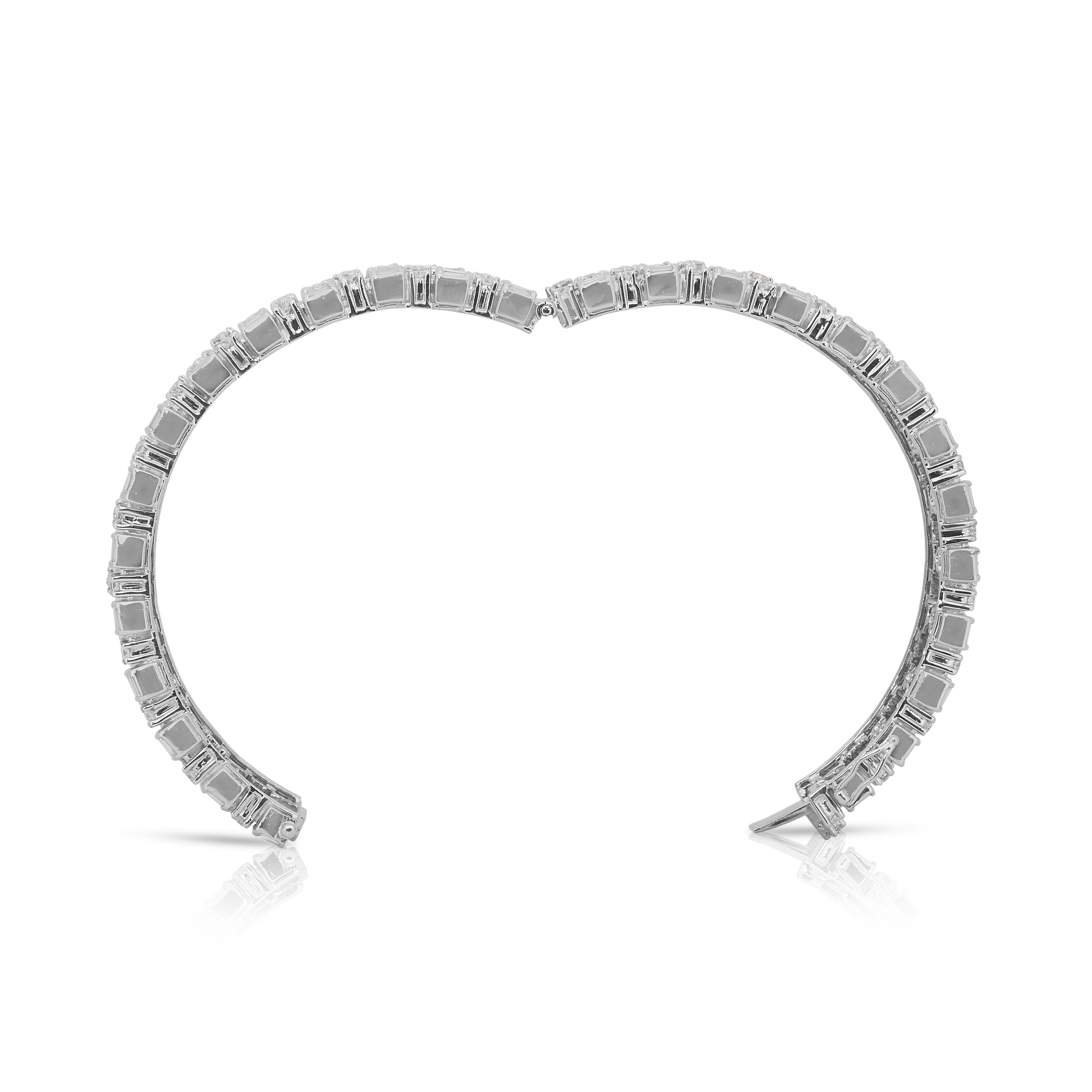 Bracciale con 8,00 carati di diamanti in oro bianco 14k - certificato IGI in vendita 2