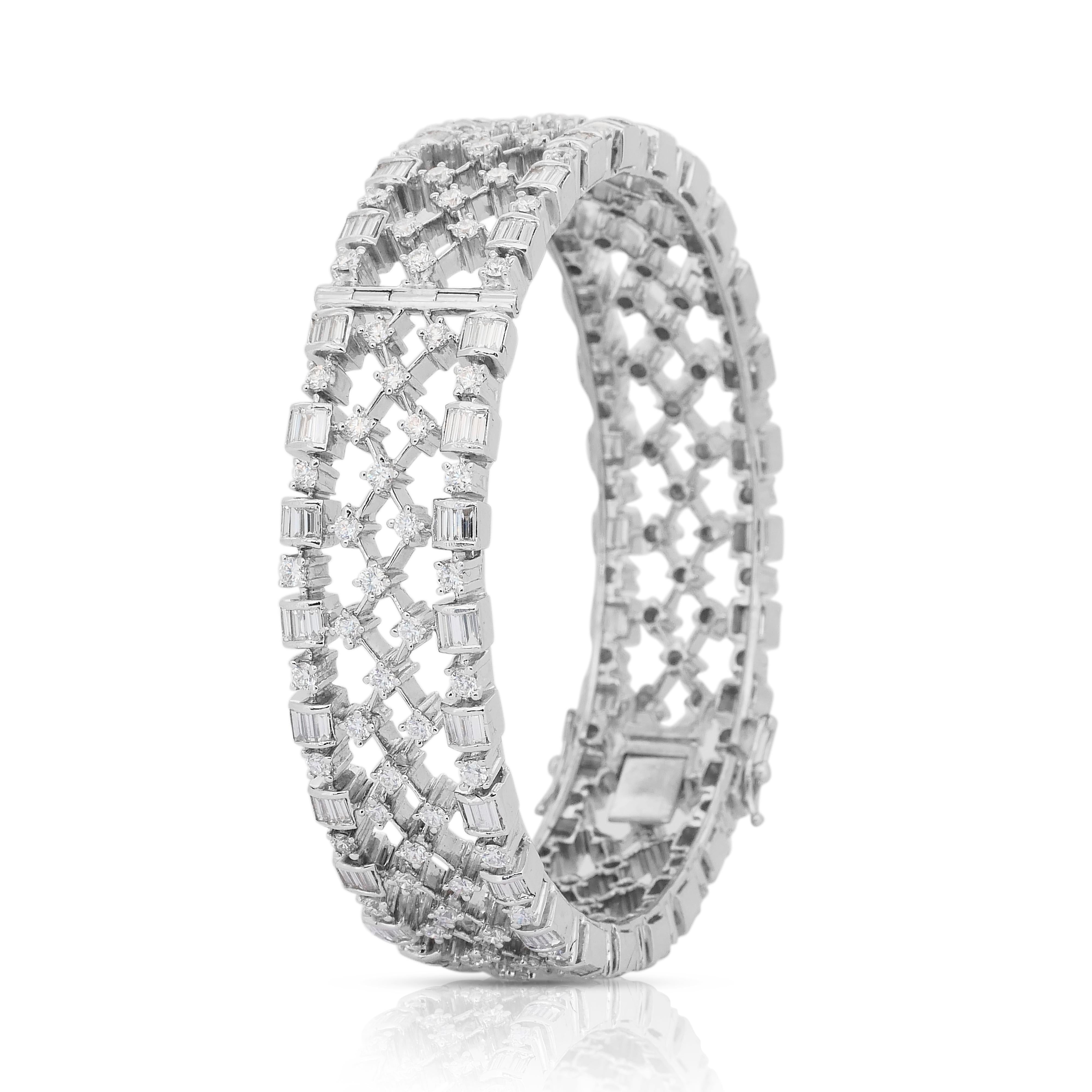 Bracciale con 8,00 carati di diamanti in oro bianco 14k - certificato IGI in vendita 3