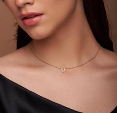 Dazzling Butterfly Moissanite Necklace 925 Sterling Silver Unique Gift For Women