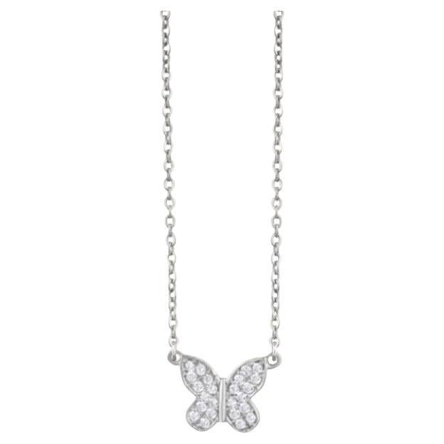 Dazzling Butterfly Moissanite Necklace 925 Sterling Silver Unique Gift For Women