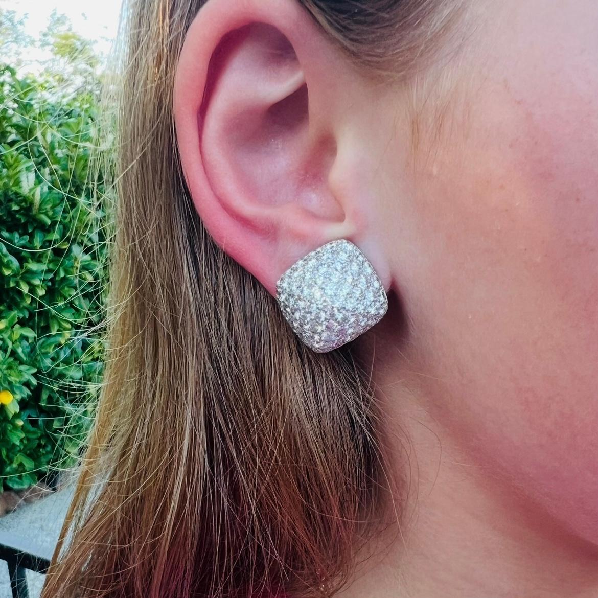 Dazzling Diamond Ear Clips by Oscar Heyman In Excellent Condition For Sale In San Francisco, CA