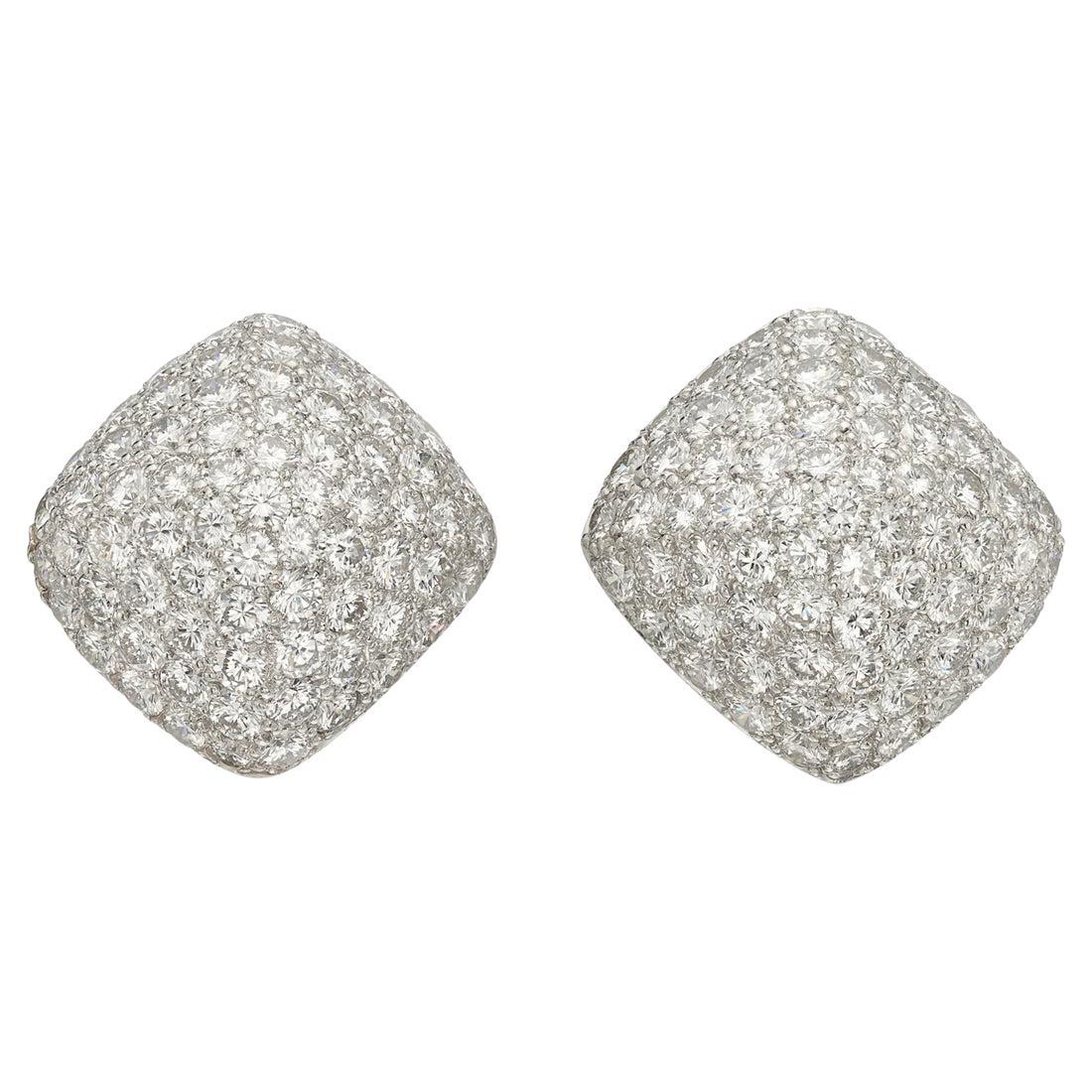 Dazzling Diamond Ear Clips by Oscar Heyman For Sale