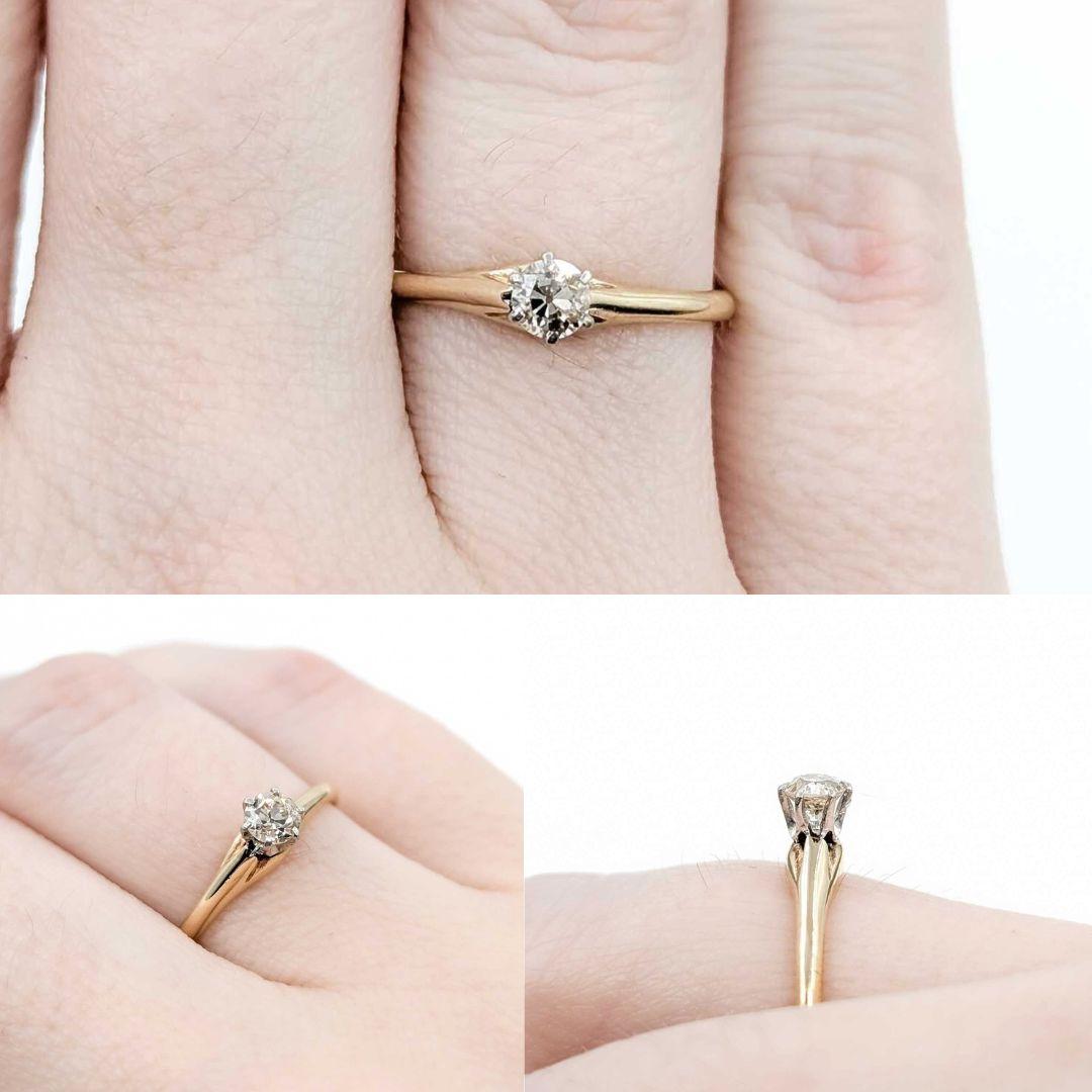 Dazzling Diamond Solitaire Ring in 14k Yellow Gold im Angebot 4