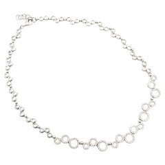 Dazzling Diamond-Studded Fashion Necklace in 18k White Gold