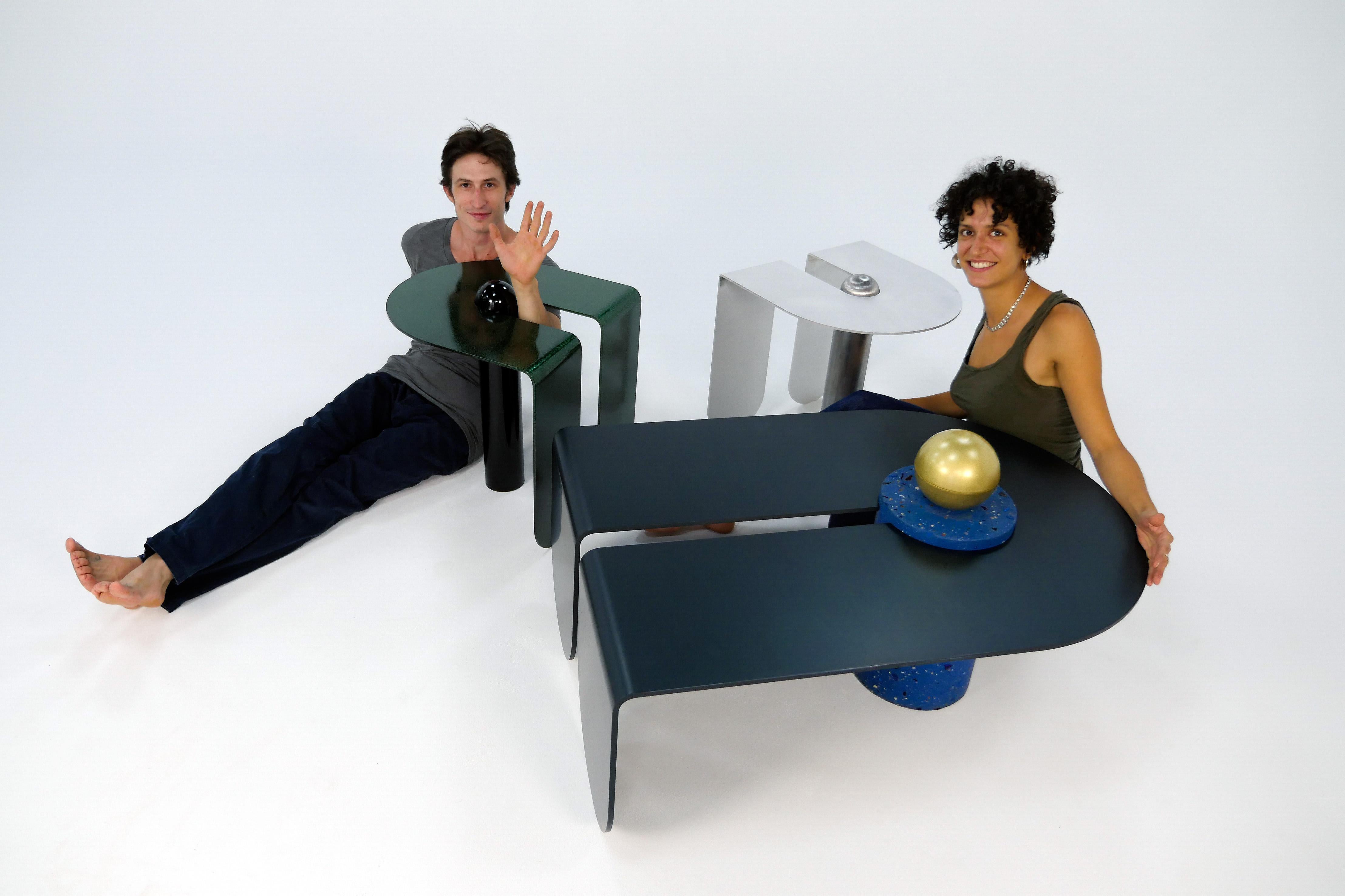 Contemporary Dazzling Geometric Side Table by Birnam Wood Studio and Suna Bonometti