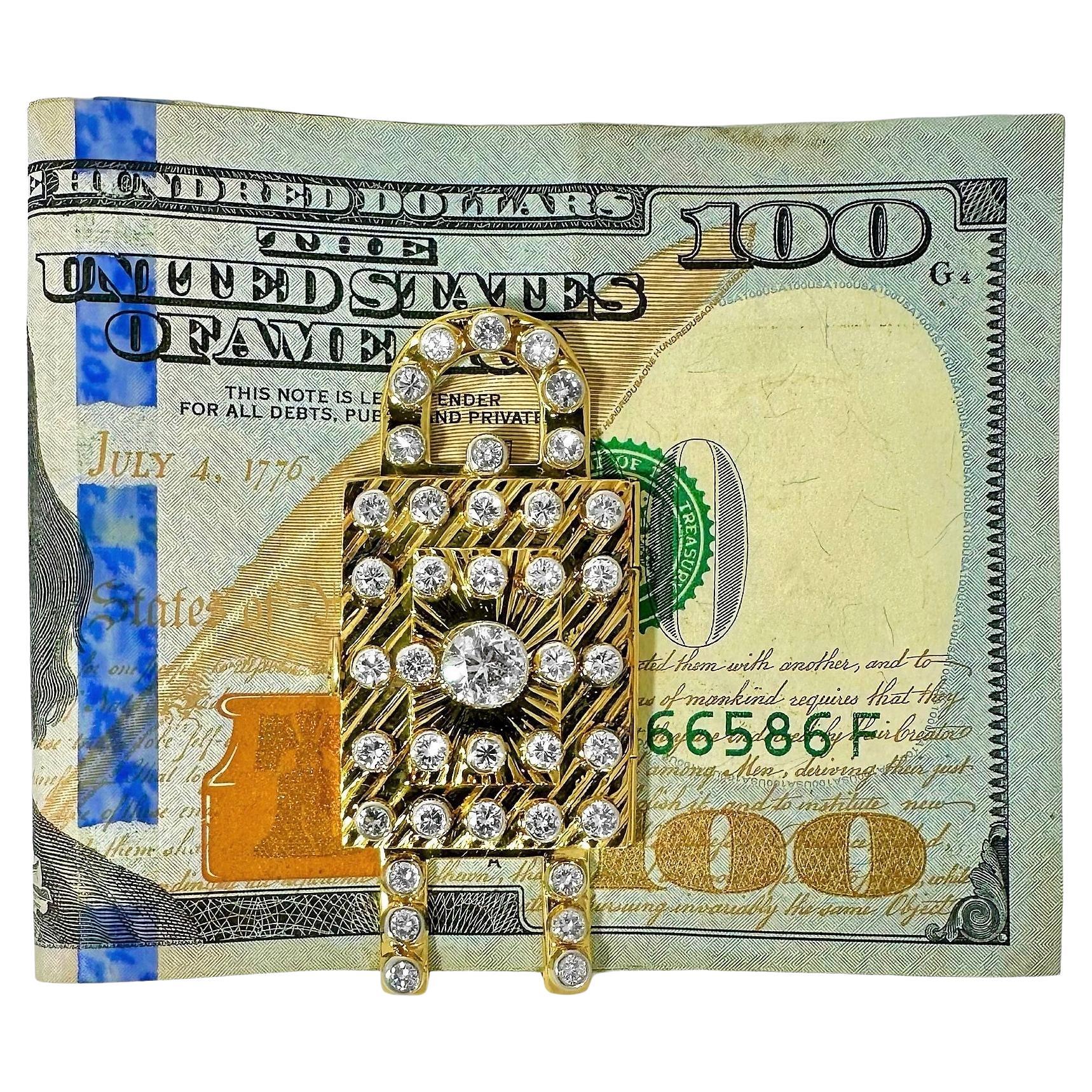 Diese phantasievolle Geldklammer aus 14-karätigem Gold lässt einen sofort an 