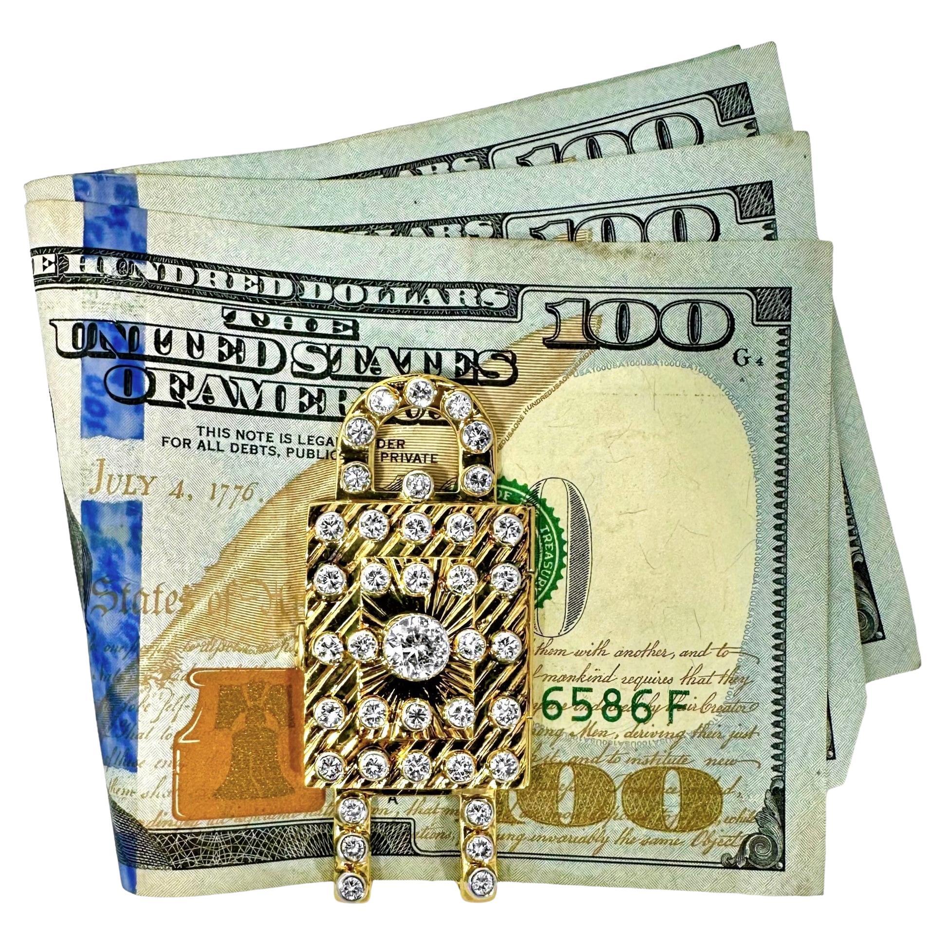 Schillernde Gold- und Diamanten-Geldklammer für Herren mit versteckter Überraschung