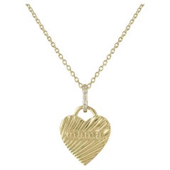 Dazzling Heart Shape 14K Gold MAMA Necklace