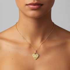 Dazzling Heart Shape 14K (or 18k upon request) Gold MAMA Necklace