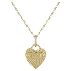 Halskette MAMA in schillernder Herzform aus 14K Gold