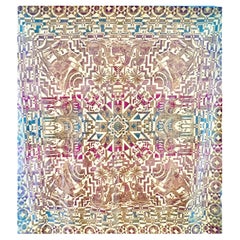 Dazzling Italian Cut Velvet Tapestry with Arabesque Motif