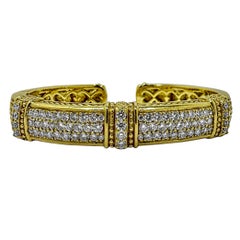 Abbagliante bracciale con cerniera in oro e diamanti Judith Ripka con diamanti