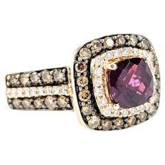 Dazzling LeVian Purple Garnet & Diamond Ring in Rose Gold