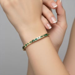Bracciale smeraldo Bangle in oro giallo 18 carati Dazzling Light