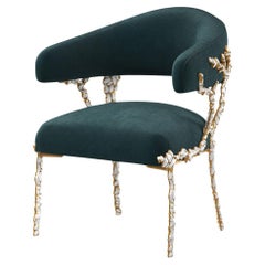 Dazzling Modern Chair Blue Velvet