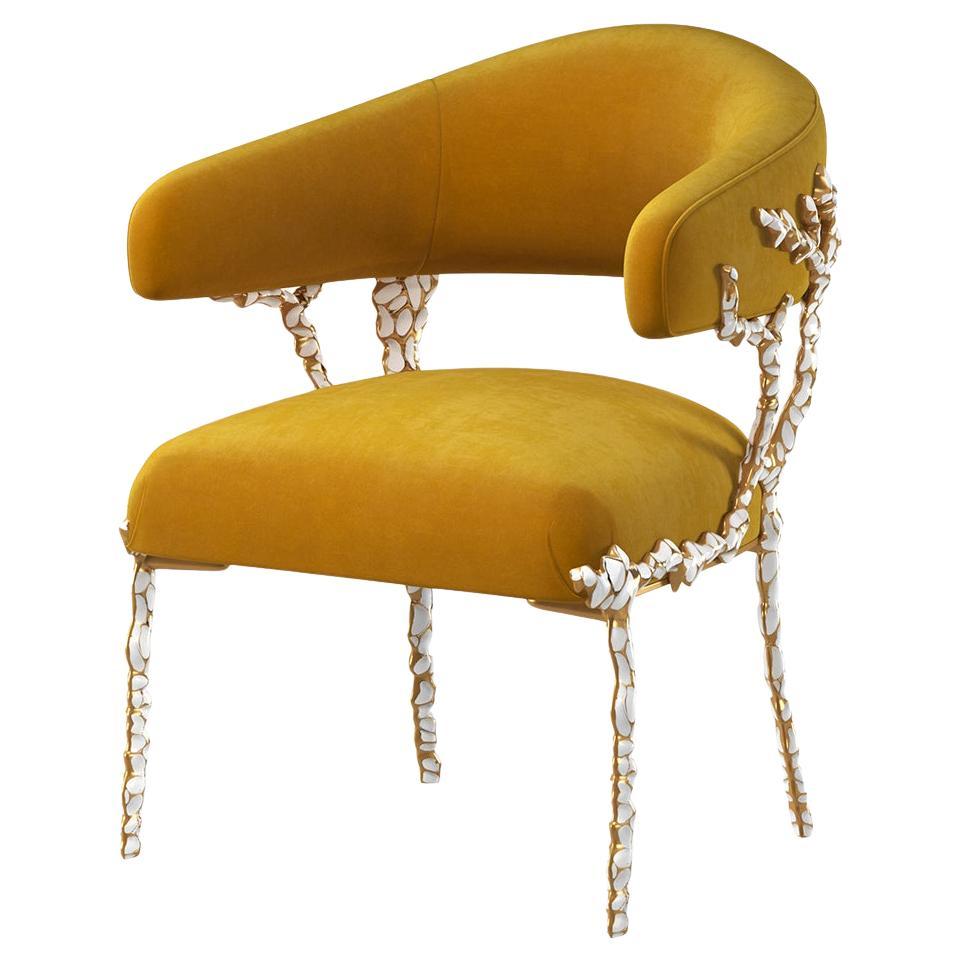 Dazzling Modern Chair Gold Velvet