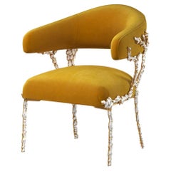Dazzling Modern Chair Gold Velvet