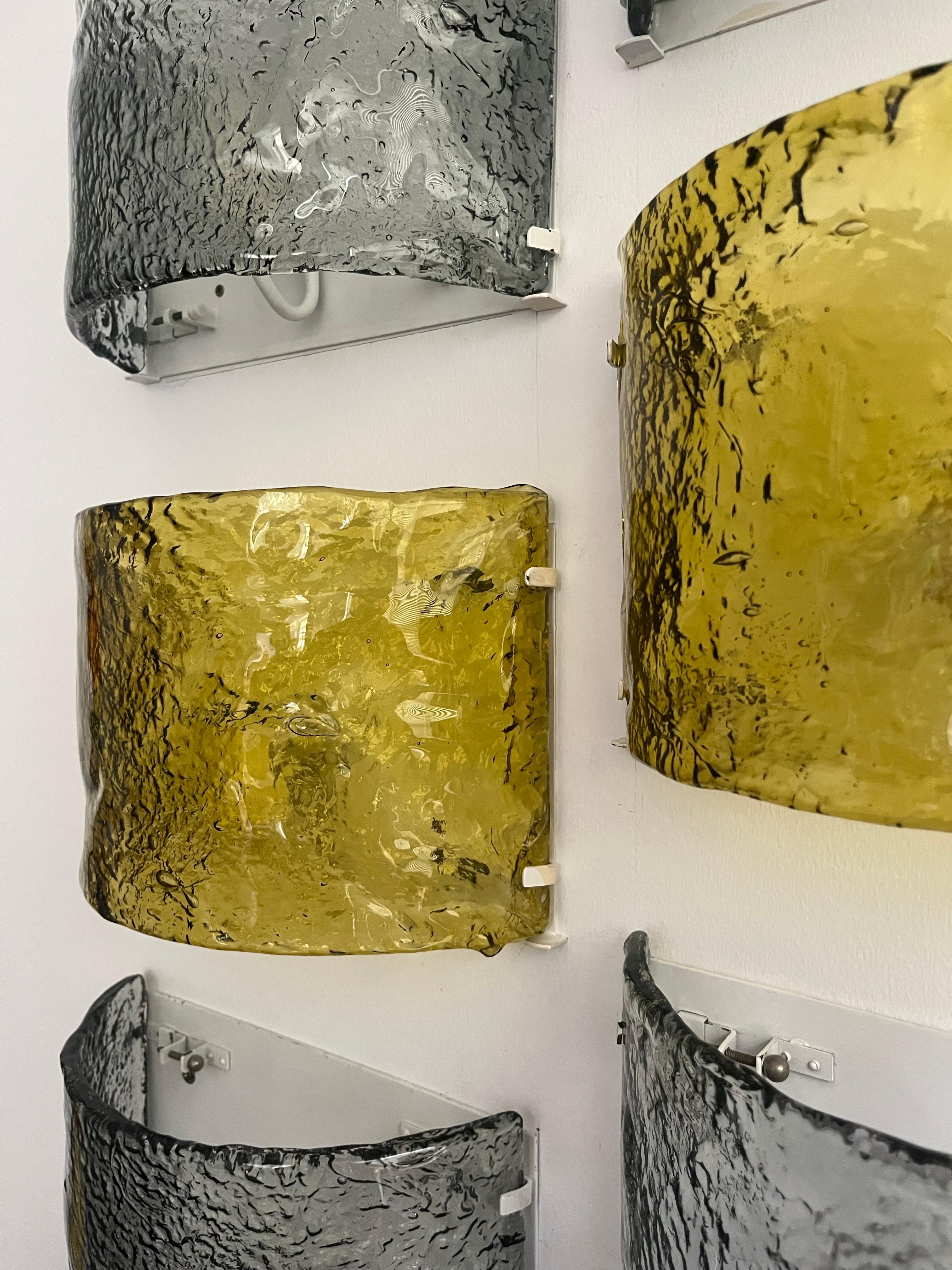 Apliques de pared Mural de Murano de mediados de siglo de Carlo Nason para AV.Mazzega, década de 1970 Metal en venta
