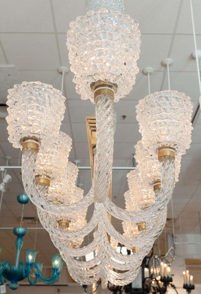 Mid-Century Modern Dazzling Murano Glass Fourteen-Branch Chandelier by Barovier For Sale