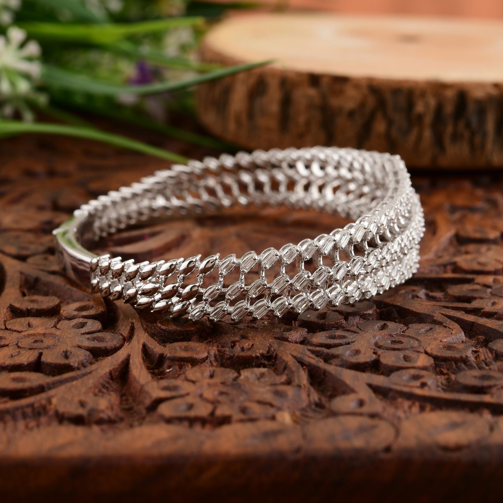 Art nouveau Bracelet de fiançailles en or blanc 18k avec un diamant naturel de 2.55ct Whiting en vente