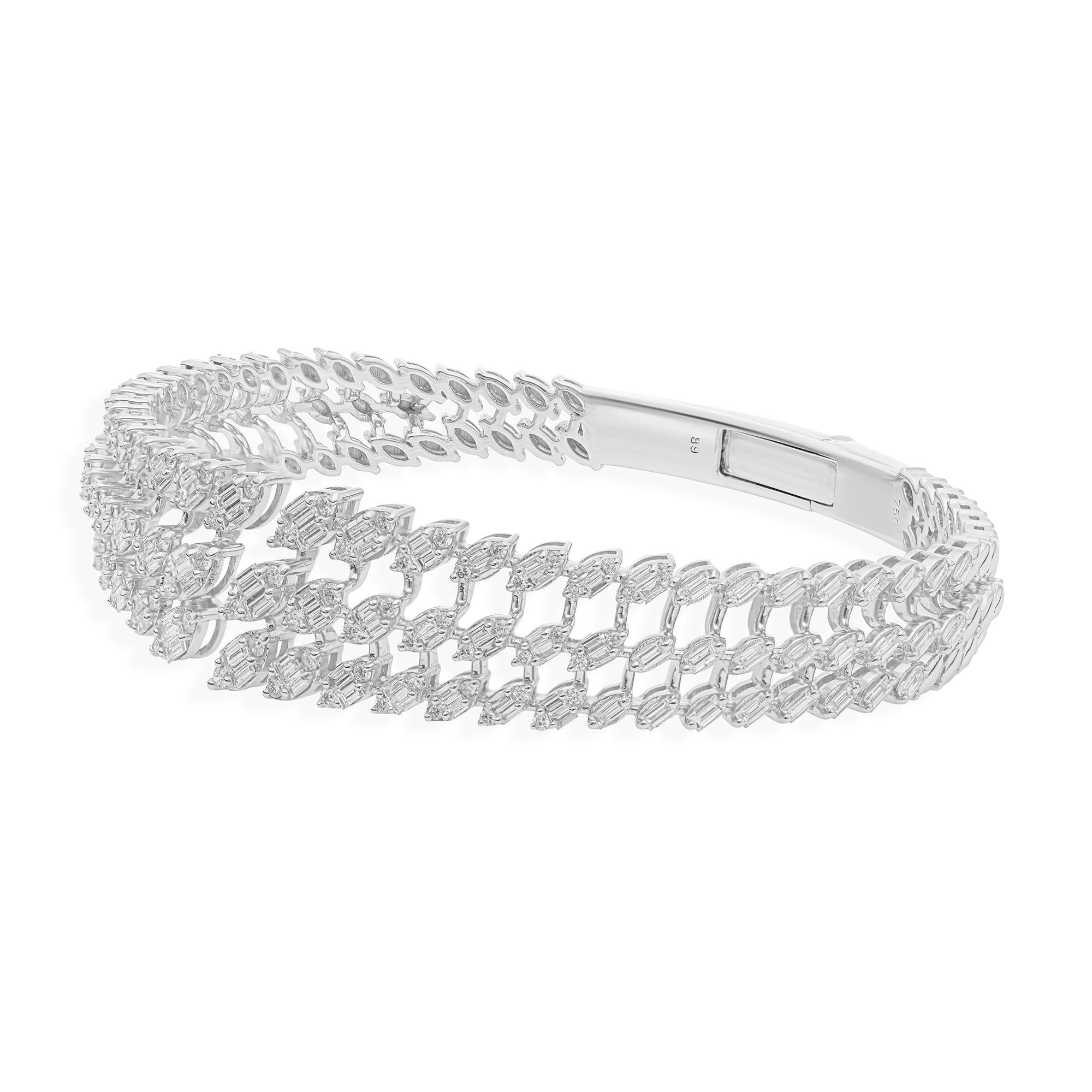 Bracelet de fiançailles en or blanc 18k avec un diamant naturel de 2.55ct Whiting Neuf - En vente à Diera, Dubai