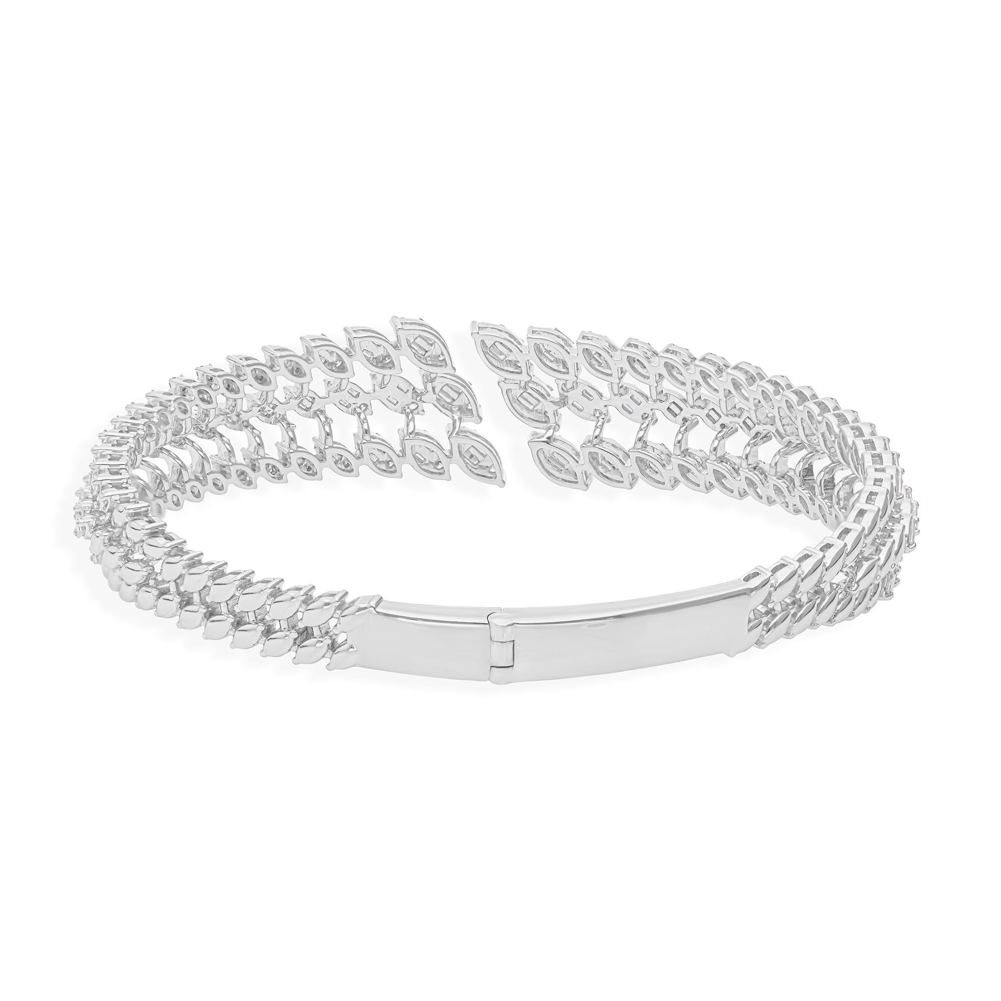 Bracelet de fiançailles en or blanc 18k avec un diamant naturel de 2.55ct Whiting Pour femmes en vente