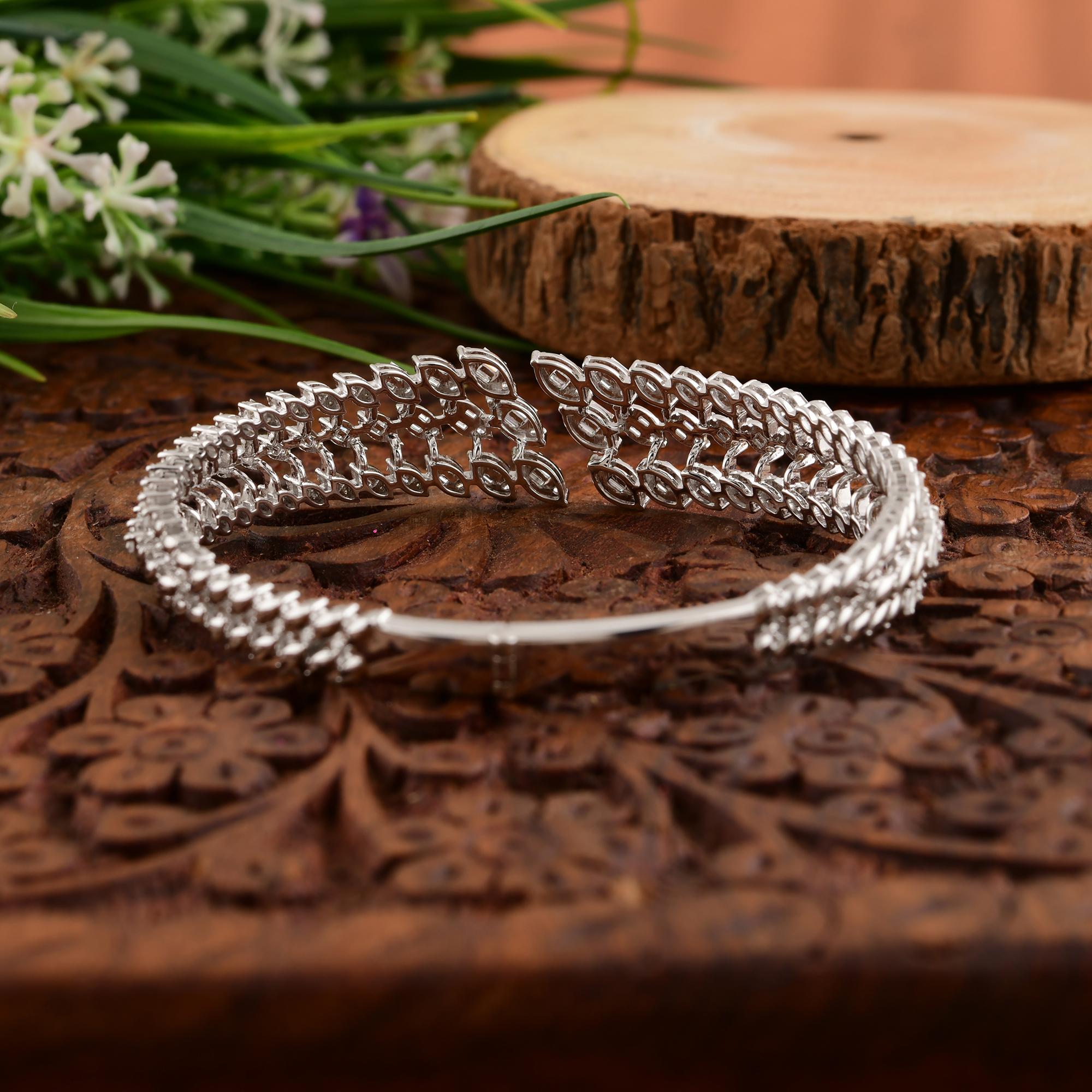Bracelet de fiançailles en or blanc 18k avec un diamant naturel de 2.55ct Whiting en vente 2