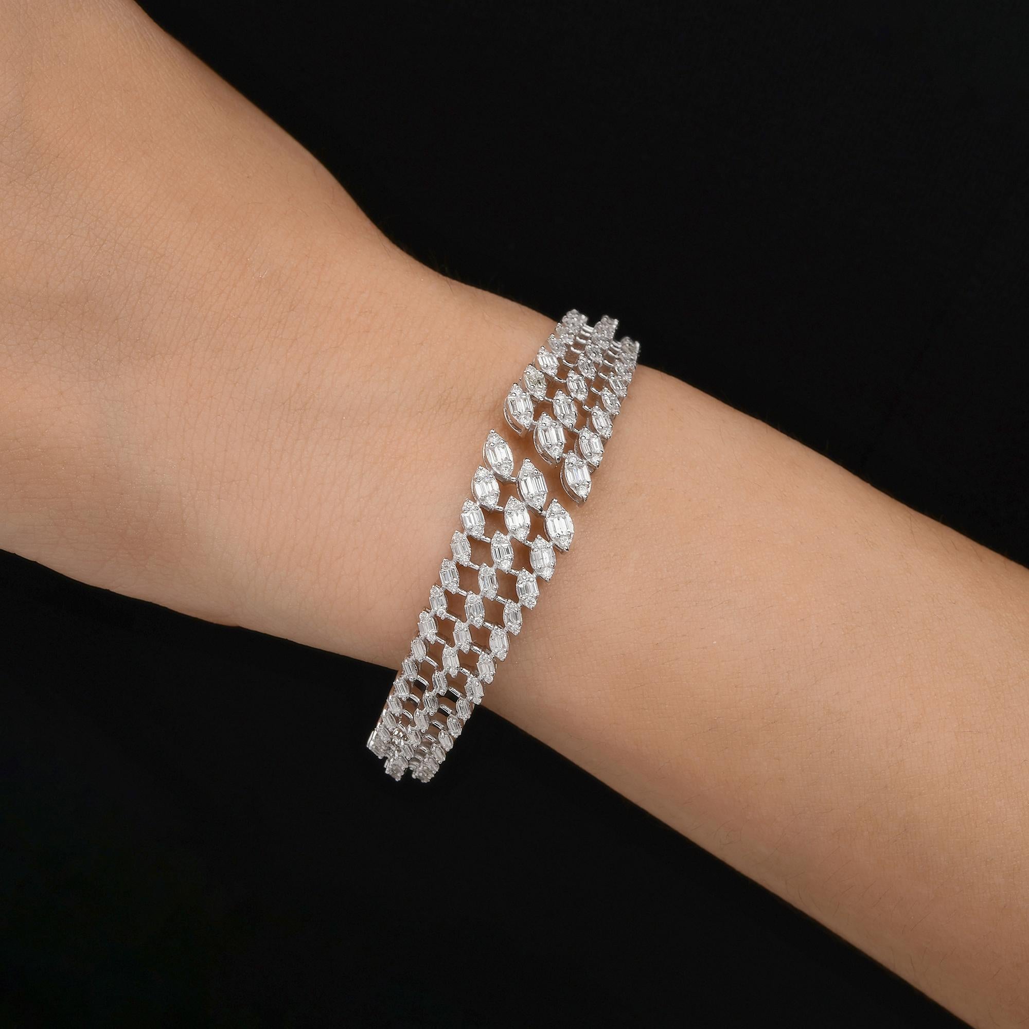 Bracelet de fiançailles en or blanc 18k avec un diamant naturel de 2.55ct Whiting en vente 3