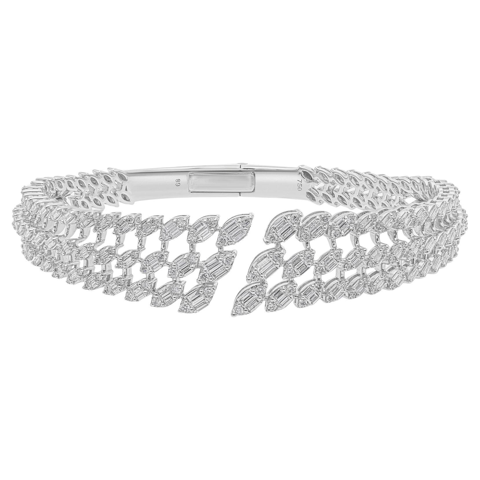 Bracelet de fiançailles en or blanc 18k avec un diamant naturel de 2.55ct Whiting en vente