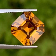 Dazzling Natural Citrine For Ring 6.30 CT Lovely Asscher Cut AAA Loupe Clean