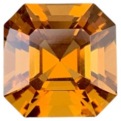 Dazzling Natural Citrine For Ring 6.30 CT Lovely Asscher Cut AAA Loupe Clean