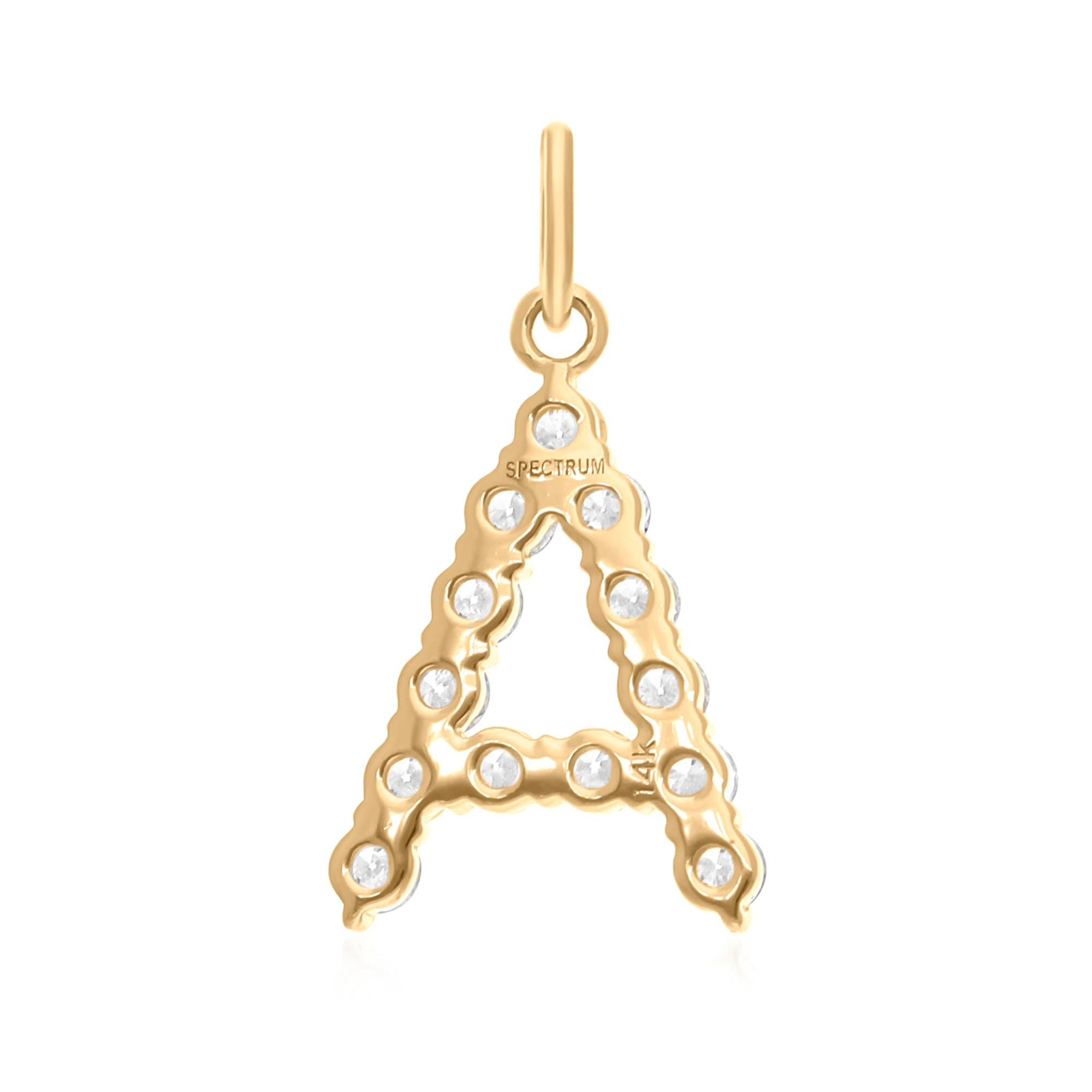 Collier avec pendentif initial en diamant naturel 