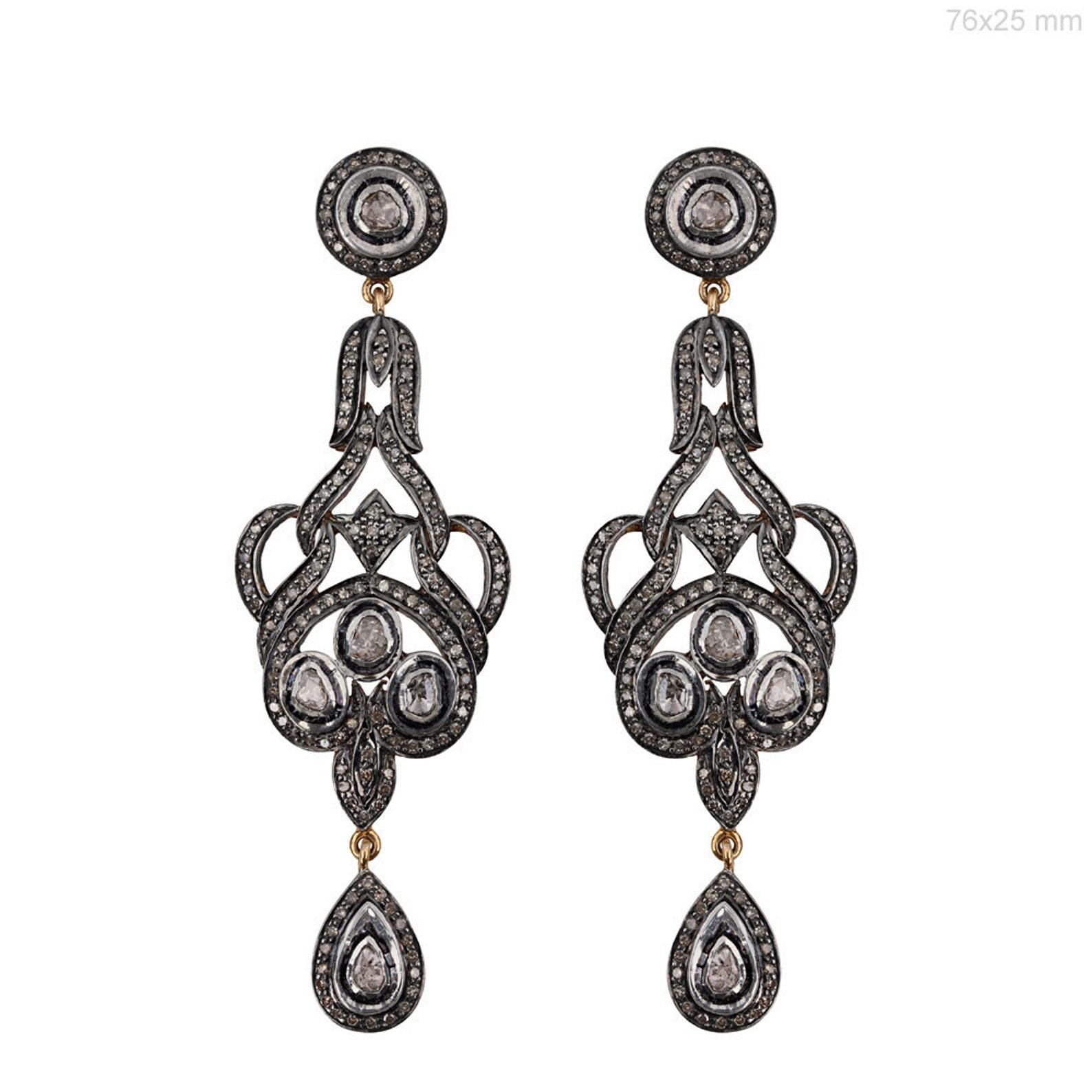 Dazzling Natural Diamond Earrings 925 Sterling Silver Handmade Earrings For Her.

Gemstone: Diamond
Location: Earlobe
Closure: Screw back
Length: 76 Millimetres
Width: 25 Millimetres
