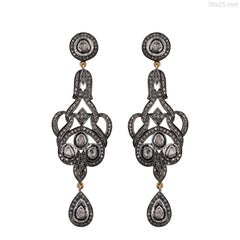 Dazzling Natural Diamond Earrings 925 Sterling Silver Handmade Earrings For Her.