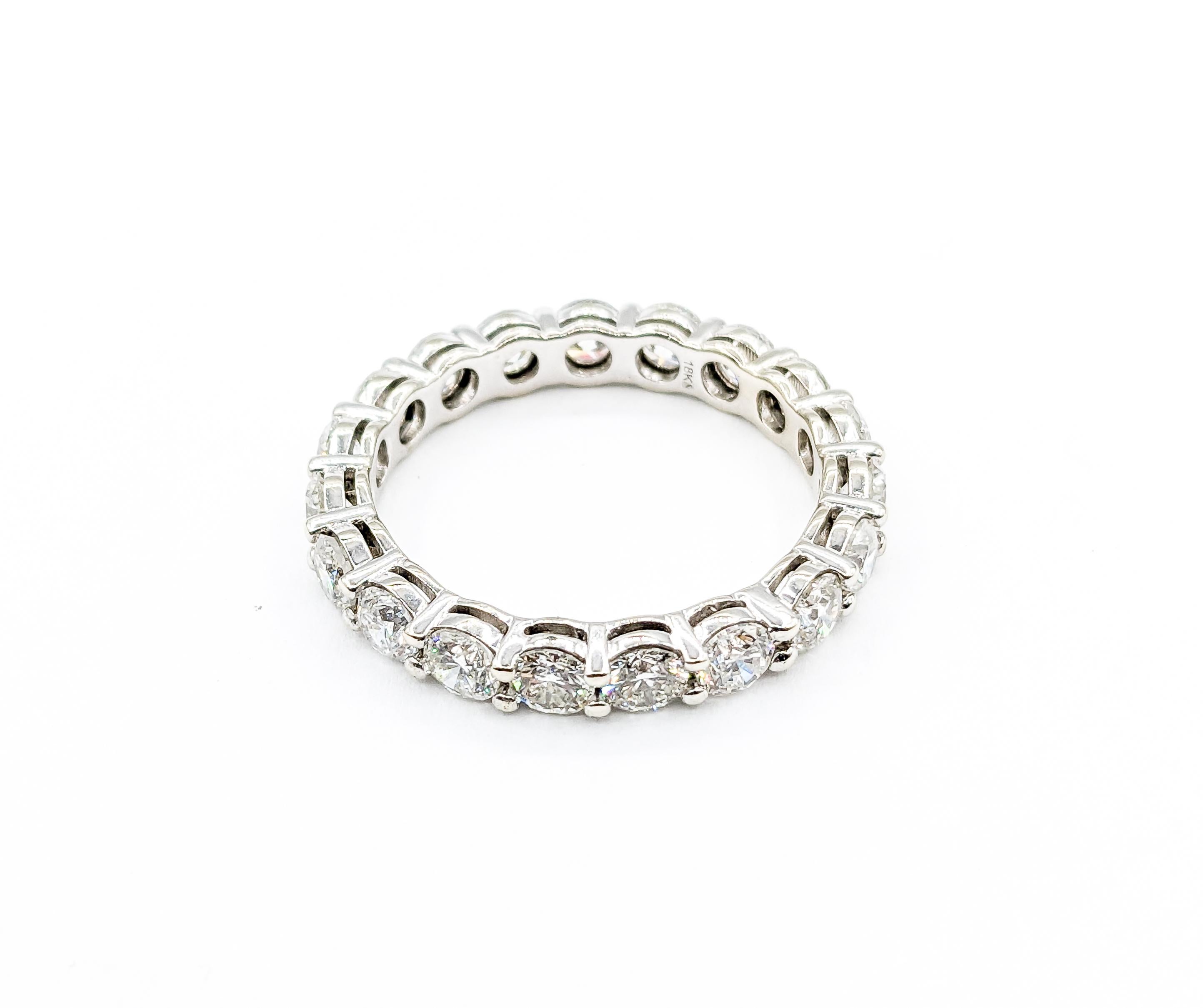 Women's or Men's Dazzling 3.8ctw Natural Diamond Eternity Band Ring in 18Kt White Gold