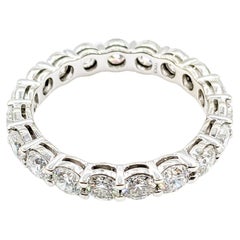 Dazzling 3.8ctw Natural Diamond Eternity Band Ring in 18Kt White Gold