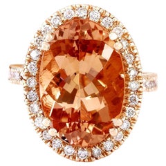 Dazzling Natural Morganite Diamond Ring In 14 Karat Solid Rose Gold 