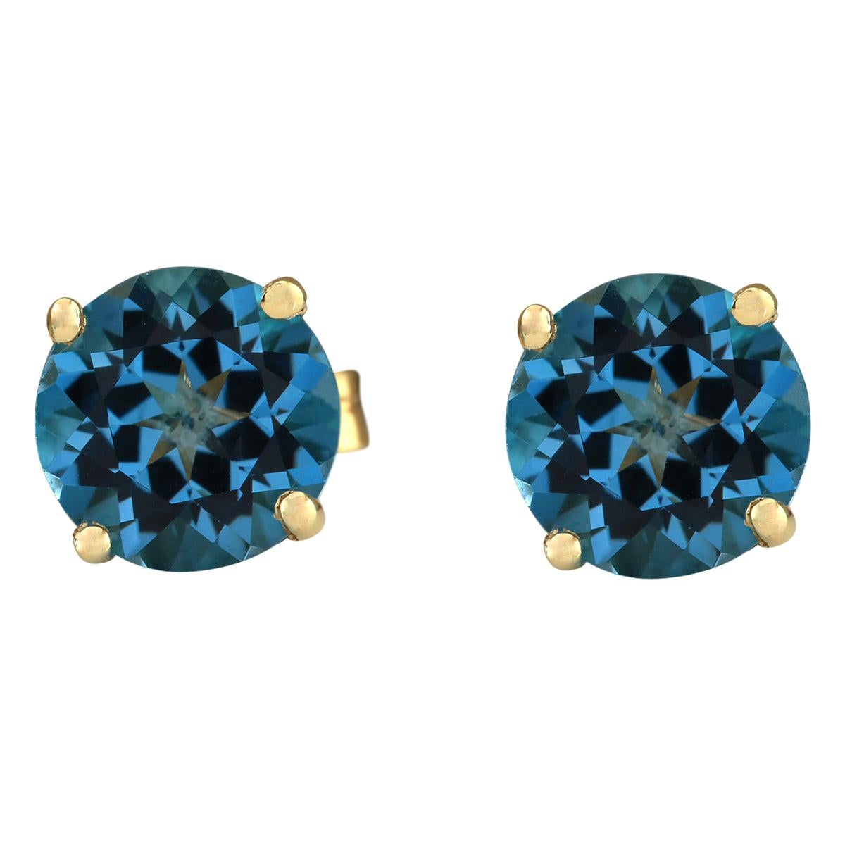 Dazzling Natural Topaz Earrings In 14 Karat Yellow Gold  For Sale
