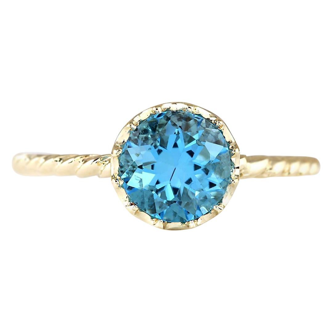 Dazzling Natural Topaz Ring In 14 Karat Yellow Gold  For Sale
