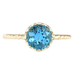 Dazzling Natural Topaz Ring In 14 Karat Yellow Gold 