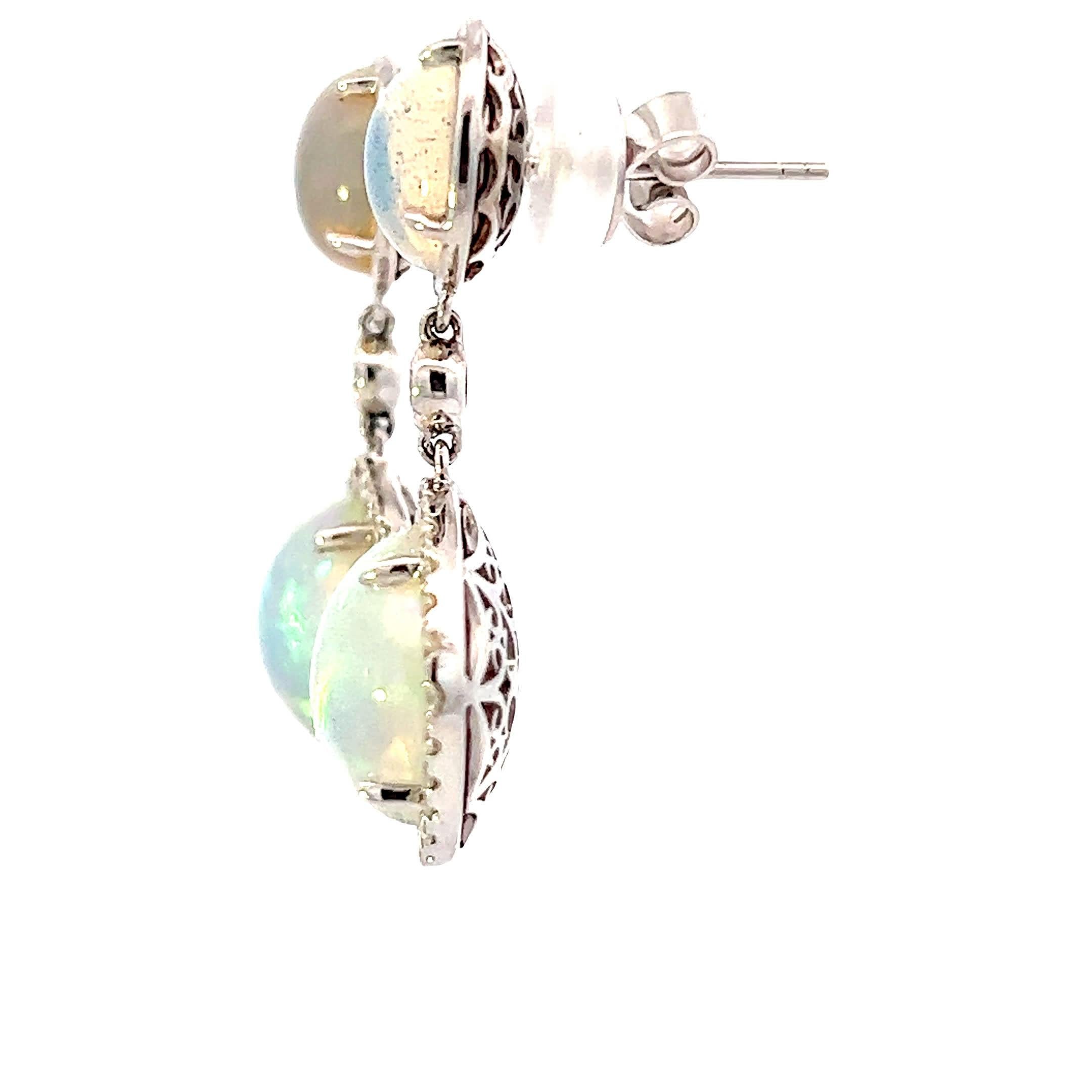 Women's Dazzling opalite diamond earrings For Sale