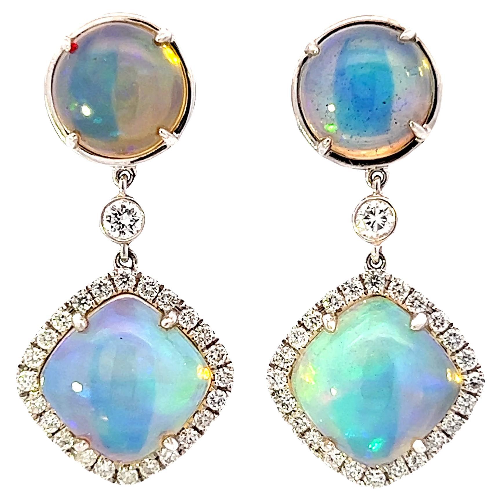 Dazzling opalite diamond earrings