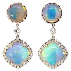 Dazzling opalite diamond earrings