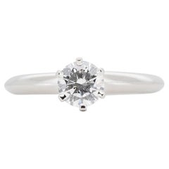 Dazzling Platinum Ring with 0.52 ct Natural Diamond