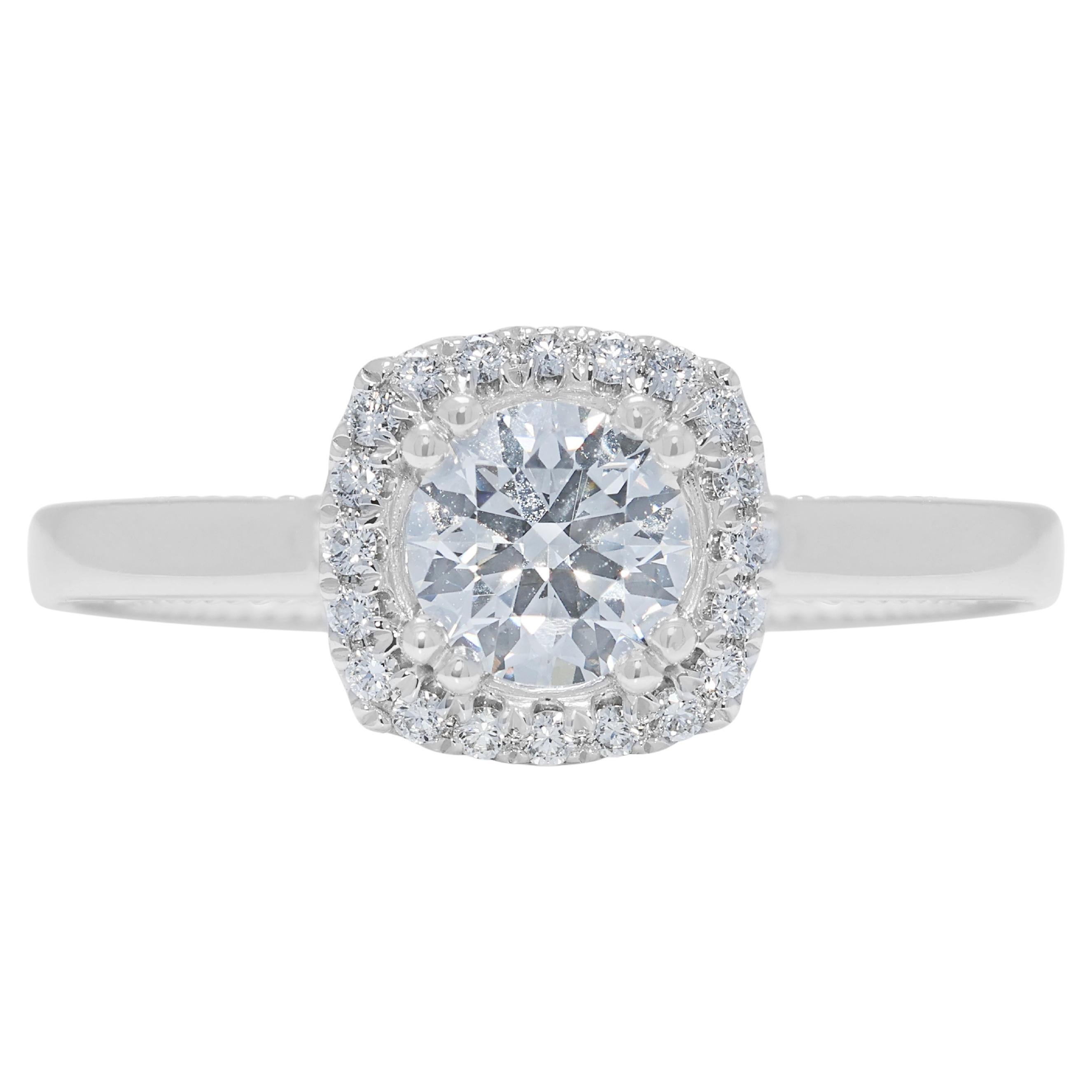 Schillernder Platinring mit 1,01ct Diamant 
Saphir Akzente - AGS zertifiziert im Angebot