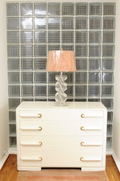 Dazzling Restored Pair of Cork and Lucite Helix Lamps, circa 1975