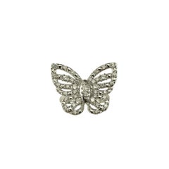 Dazzling Rock 10 Karat White Gold Diamond Butterfly Ring Size 7 #18242